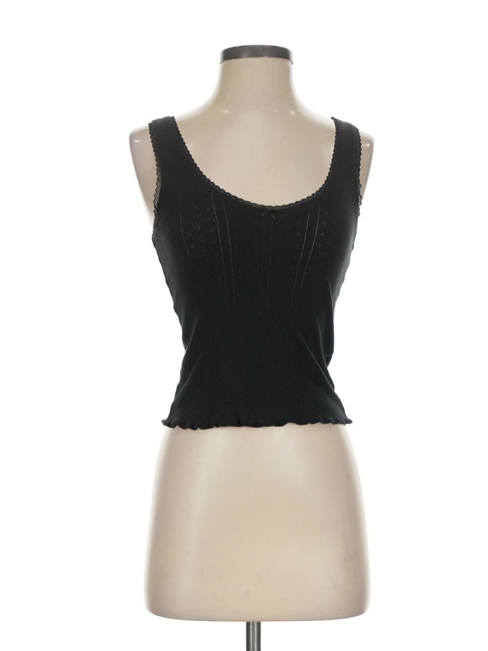 Cou Cou Intimates The Scoop Tank in Black Pointelle
